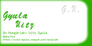 gyula uitz business card